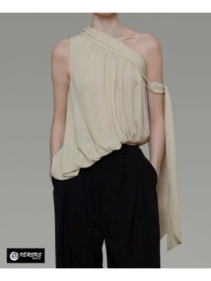 Top Monospalla Largo Donna Elegante Casual Woman One Shoulder Top Blusa 330068